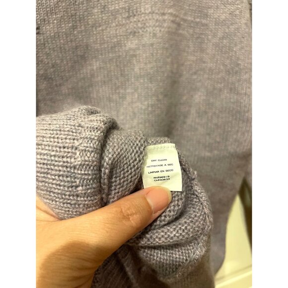Marc Jacobs Cashmere Sweater Distressed Lavender Purple Crewneck Loose Tie Sz L - Picture 5 of 7